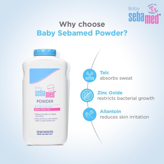 Sebamed Baby Powder 200 Gm| Olive Oil, Allantoin|Keeps Newborn S Skin Fresh|Absorbs Sweat|.. Sebamed Baby Powder 200 Gm| Olive Oil, Allantoin|Keeps Newborn S Skin Fresh|Absorbs Sweat|..