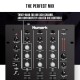Numark M4 |3-Channel Rack Mountable Scratch DJ Mixer, Combo Jack Connection, with 3-Band EQ, Club-Ready Inputs, Mic Input and Reverse/Slope Controls, Black