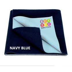 BeyBee Cotton Waterproof Quick Dry Sheet for Baby| Bed Pad Anti-Piling Fleece Extra Absorbent Washable Matress Protector| Baby Bed Protector Sheet for Toddler Children, Small Size, 50X70Cm, Dark Blue