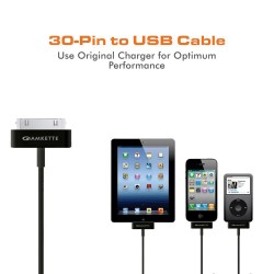 Amkette 30 Pin to USB Charging & Data Sync Cable for iPhone 3G/3GS/4/4s/iPad 1/2/3, iPod Nano 5th/6th Gen and iPod Touch 3rd/4th Gen -1.5m (Black) Amkette 30 Pin to USB Charging & Data Sync Cable for iPhone 3G/3GS/4/4s/iPad 1/2/3, iPod Nano 5th/6th Gen and iPod Touch 3rd/4th Gen -1.5m (Black)