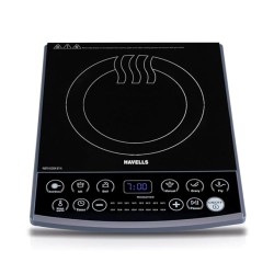 Havells Induction Cooktop (Electric Stove) Et-X Ceramic Plate |1900W | Indian Menu Option | Voltage Surge Protector | Auto Shutoff | Over Heat Protection | 2 Years Coil Manufacturing Warranty (Gray)