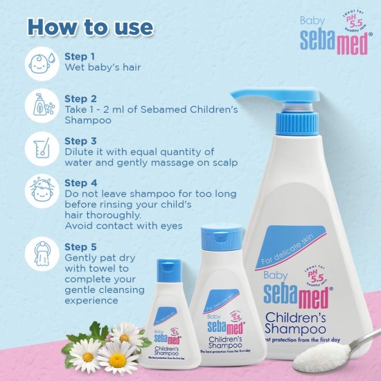Sebamed Baby Shampoo 500 ml|pH 5.5| Ideal for Newborn’s delicate scalp| No Tears |