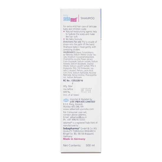 Sebamed Baby Shampoo 500 ml|pH 5.5| Ideal for Newborn’s delicate scalp| No Tears |