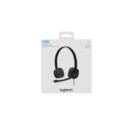 Logitech H151 Wired Headphones On Ear Headphones With Mic (Black)