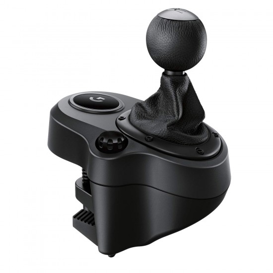 Logitech G Driving Force Racing Wheels Shifter for G29, G920 & G923, 6 Speed, Push Down Reverse Gear, Steel and Leather Construction - Black Logitech G Driving Force Racing Wheels Shifter for G29, G920 & G923, 6 Speed, Push Down Reverse Gear, Steel and Leather Construction - Black