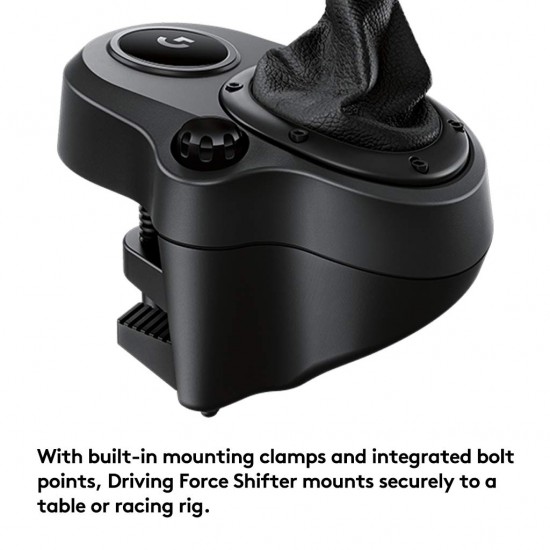 Logitech G Driving Force Racing Wheels Shifter for G29, G920 & G923, 6 Speed, Push Down Reverse Gear, Steel and Leather Construction - Black Logitech G Driving Force Racing Wheels Shifter for G29, G920 & G923, 6 Speed, Push Down Reverse Gear, Steel and Leather Construction - Black