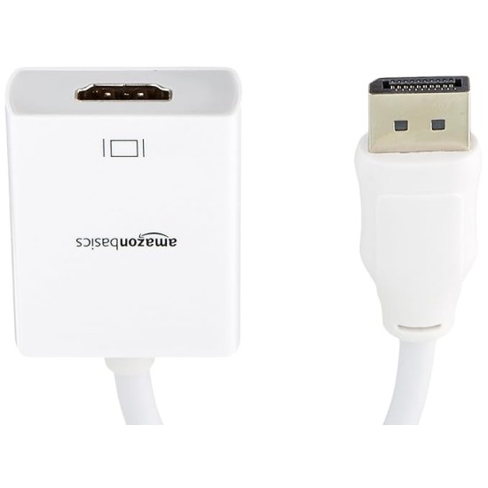 DisplayPort (not USB) as input to HDMI Adapter as output Cable (Uni-directional cable: This cable does not support HDMI input to DisplayPort output) DisplayPort (not USB) as input to HDMI Adapter as output Cable (Uni-directional cable: This cable does not support HDMI input to DisplayPort output)