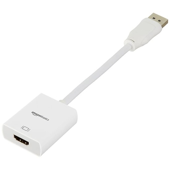 DisplayPort (not USB) as input to HDMI Adapter as output Cable (Uni-directional cable: This cable does not support HDMI input to DisplayPort output) DisplayPort (not USB) as input to HDMI Adapter as output Cable (Uni-directional cable: This cable does not support HDMI input to DisplayPort output)