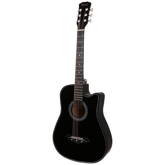Juârez Acoustic Guitar, 38 Inch Cutaway, 038C with Bag, Strings, Pick and Strap, Black Juârez Acoustic Guitar, 38 Inch Cutaway, 038C with Bag, Strings, Pick and Strap, Black
