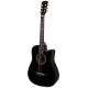 Juârez Acoustic Guitar, 38 Inch Cutaway, 038C with Bag, Strings, Pick and Strap, Black Juârez Acoustic Guitar, 38 Inch Cutaway, 038C with Bag, Strings, Pick and Strap, Black