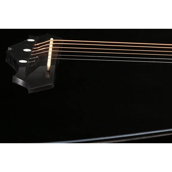 Juârez Acoustic Guitar, 38 Inch Cutaway, 038C with Bag, Strings, Pick and Strap, Black Juârez Acoustic Guitar, 38 Inch Cutaway, 038C with Bag, Strings, Pick and Strap, Black