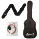 Juârez Acoustic Guitar, 38 Inch Cutaway, 038C with Bag, Strings, Pick and Strap, Black Juârez Acoustic Guitar, 38 Inch Cutaway, 038C with Bag, Strings, Pick and Strap, Black