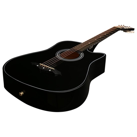 Juârez Acoustic Guitar, 38 Inch Cutaway, 038C with Bag, Strings, Pick and Strap, Black Juârez Acoustic Guitar, 38 Inch Cutaway, 038C with Bag, Strings, Pick and Strap, Black