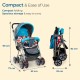 LuvLap Sunshine Baby Stroller/Pram For 0 To 3 Years, New Born/Toddler/Kid, 5 Point Safety Harness, Adjustable Backrest, 360? Swivel Wheel, Large Storage Basket, Reversible Handlebar (Teal)