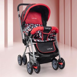 LuvLap Sunshine Baby Stroller/Pram for 0 to 3 Years, New Born/Toddler/Kid, 5 Point Safety Harness, Adjustable backrest, 360° Swivel Wheel, Large Storage Basket, Reversible Handlebar (Red) LuvLap Sunshine Baby Stroller/Pram for 0 to 3 Years, New Born/Toddler/Kid, 5 Point Safety Harness, Adjustable backrest, 360° Swivel Wheel, Large Storage Basket, Reversible Handlebar (Red)