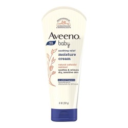 Aveeno Baby Soothing Relief Moisture Cream 227g | 24-Hour Protection for Dry, Itchy or Sensitive Skin | Natural oat extract | Fragrance-free, paraben-free, Hypoallergenic | US #1 Pediatrician recommended