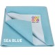 BeyBee Waterproof Quick Dry Sheet for Baby| Bed Pad Anti-Piling Fleece Extra Absorbent Washable Matress Protector| Baby Bed Protector Sheet for Toddler Children, Small Size, 50x70cm, Sea Blue