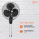 Orient Electric 400 MM Wall-44 Trendz Mount Fan | Wall Mount Fan for Home & Kitchen | Powerful Motor with High Air Delivery |Smooth Oscilation, 3-Speed Control | 2 Years Warranty | Slate Grey
