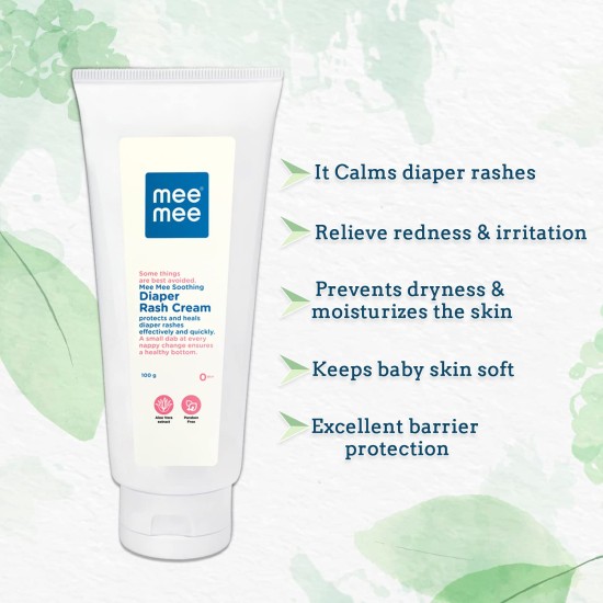 Mee Mee Baby Nappy Cream Duo: Natural Diaper Rash Relief with Aloe Vera | 100g x 2 Pack