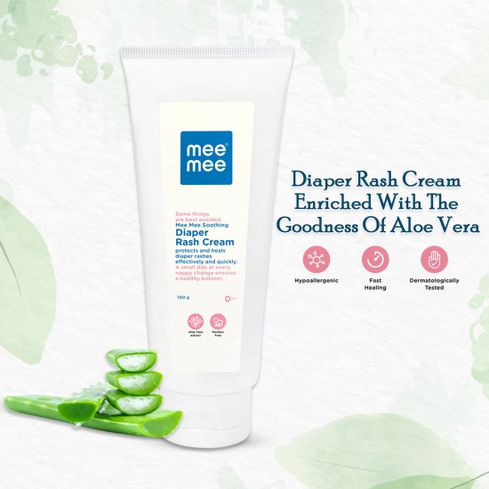 Mee Mee Baby Nappy Cream Duo: Natural Diaper Rash Relief with Aloe Vera | 100g x 2 Pack