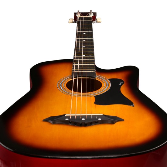 Juârez Acoustic Guitar, 38 Inch Cutaway, 038C with Bag, Strings, Pick and Strap, Black (Acoustic Guitar Kit, SUNBURST) Juârez Acoustic Guitar, 38 Inch Cutaway, 038C with Bag, Strings, Pick and Strap, Black (Acoustic Guitar Kit, SUNBURST)