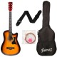 Juârez Acoustic Guitar, 38 Inch Cutaway, 038C with Bag, Strings, Pick and Strap, Black (Acoustic Guitar Kit, SUNBURST) Juârez Acoustic Guitar, 38 Inch Cutaway, 038C with Bag, Strings, Pick and Strap, Black (Acoustic Guitar Kit, SUNBURST)