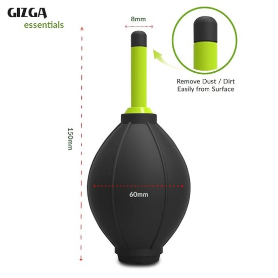 Gizga Essentials Professional Super Blower with Hi Perfomance Silicon Squeeze Bulb for DSLR Camera Lens, Binocular Lens, Telescope Lens and Sensitive Electronics Items