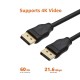 Cable 6 Feet Displayport To Displayport Cable (Not Hdmi Cable) (Gold)