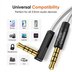 CableCreation Aux Cable for Car, Braided 3.5mm Male to Male Stereo Aux Cord Hi-Fi Sound Compatible for Headphone, Phone, 2018 Mac Mini, Microsoft Surface Dock, Car Stereo & More, 6FT CableCreation Aux Cable for Car, Braided 3.5mm Male to Male Stereo Aux Cord Hi-Fi Sound Compatible for Headphone, Phone, 2018 Mac Mini, Microsoft Surface Dock, Car Stereo & More, 6FT
