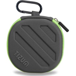 tizum Headphone Carrying Case - Multi Purpose Pocket Storage with Carabinr Hook, Travel Organizer for Headphone, Pen Drives, Memory Card, Cable (Grey)