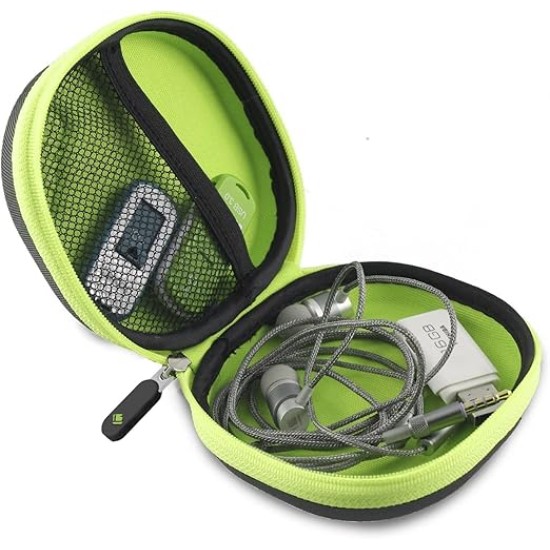 tizum Headphone Carrying Case - Multi Purpose Pocket Storage with Carabinr Hook, Travel Organizer for Headphone, Pen Drives, Memory Card, Cable (Grey)