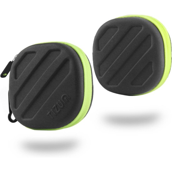 tizum Headphone Carrying Case - Multi Purpose Pocket Storage with Carabinr Hook, Travel Organizer for Headphone, Pen Drives, Memory Card, Cable (Grey)