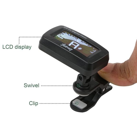 Juârez GT-13 Digital LCD Guitar Bass Violin Ukulele Clip On Automatic Chromatic Tuner Juârez GT-13 Digital LCD Guitar Bass Violin Ukulele Clip On Automatic Chromatic Tuner