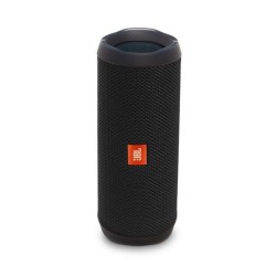 JBL Flip 4, Wireless Portable Bluetooth Speaker with Mic, Signature Sound with Bass Radiator, Vibrant Colors with Rugged Fabric Design, Connect+, IPX7 Waterproof & AUX (Black)