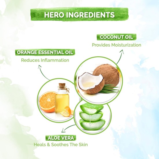 Mamaearth Deeply Nourishing Body Wash For Babies - 200ml | Infused with Coconut Oil, Orange Essential Oil & Aloe Vera Extract | Deeply Nourishing, Tear-Free Cleanser