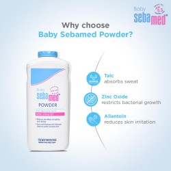 Sebamed Baby Powder| Olive Oil, Allantoin|Keeps newborn’s skin fresh|absorbs sweat| 400 gm
