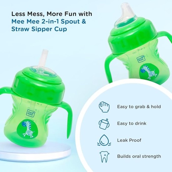 Mee Mee Baby Trainer Sippy Cup | Soft Spout, Leakproof Sipper for Toddlers | Dual Handle for Easy Grip | Non -Toxic, Lightweight & BPA Free, Green (150 Ml) Mee Mee Baby Trainer Sippy Cup | Soft Spout, Leakproof Sipper for Toddlers | Dual Handle for Easy Grip | Non -Toxic, Lightweight & BPA Free, Green (150 Ml)