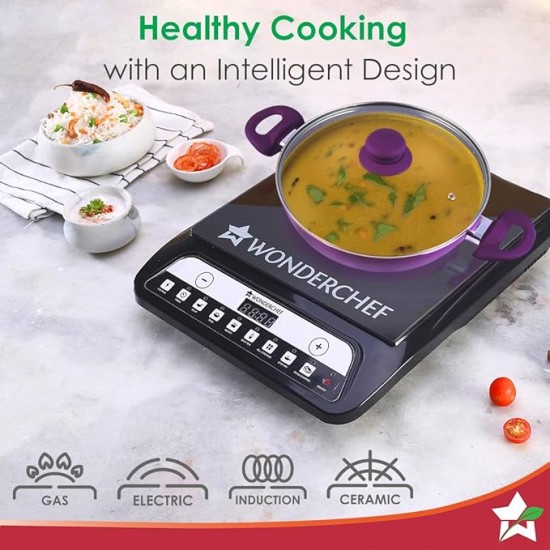 Wonderchef Royal Velvet Non-Stick 24cm Kadhai with Lid and Handles | Glass Lid | Induction Ready | Soft-Touch Handles |Non – Toxic I Virgin Aluminium| 3 mm Thick | 2 Year Warranty | Purple Wonderchef Royal Velvet Non-Stick 24cm Kadhai with Lid and Handles | Glass Lid | Induction Ready | Soft-Touch Handles |Non – Toxic I Virgin Aluminium| 3 mm Thick | 2 Year Warranty | Purple