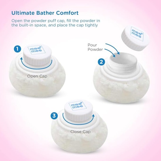 Mee Mee Soft-Feel Blue Powder Puff with with Box Holder Container for New Born and Kids | Gentle Touch for Your Little One's Skin | BPA-Free (Single Pack) Mee Mee Soft-Feel Blue Powder Puff with with Box Holder Container for New Born and Kids | Gentle Touch for Your Little One's Skin | BPA-Free (Single Pack)