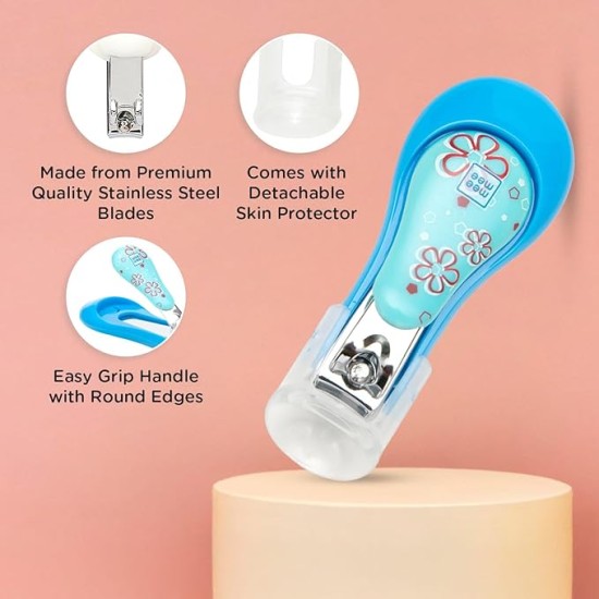 Mee Mee Protective Baby Nail Clipper Cutter with Skin Guard (Blue)(Pack of 1)