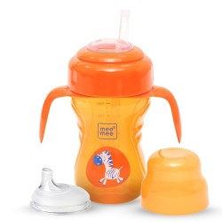 Mee Mee Baby Trainer Sippy Cup | Soft Spout, Leakproof Sipper for Toddlers | Dual Handle for Easy Grip | Non -Toxic, Lightweight & BPA Free, Orange (210 Ml)