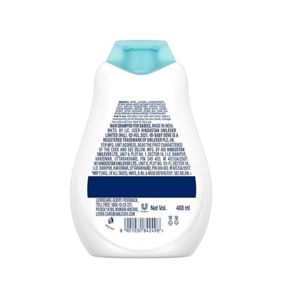 Baby Dove Shampoo 400 ml, Mild No Tears Rich Moisture Baby Shampoo for kids, Gentle Care for Baby's Soft Hair - No Sulphates No Paraben shampoo Visit the Baby Dove Store Baby Dove Shampoo 400 ml, Mild No Tears Rich Moisture Baby Shampoo for kids, Gentle Care for Baby's Soft Hair - No Sulphates No Paraben shampoo Visit the Baby Dove Store