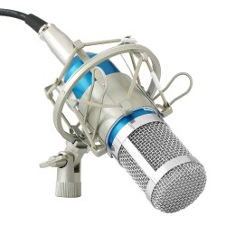 Powerpak Bm 800 Blue Professional Condenser Microphone With Metal Shock Mount (Requires Phantom Power Or Sound Card) - Usb