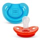Mee Mee Baby Pacifier Ultra Light Soft Silicone Nipple| BPA Free | Oral stimulatory | Teether | Pack of 2 | 0-6 months + Kids (Blue/Red) Mee Mee Baby Pacifier Ultra Light Soft Silicone Nipple| BPA Free | Oral stimulatory | Teether | Pack of 2 | 0-6 months + Kids (Blue/Red)