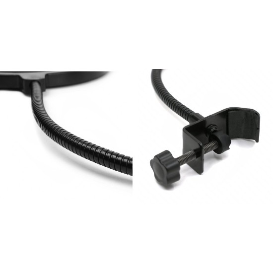 Juârez PF-100 6-inch Studio Microphone Pop Filter Shield Mask, Double Mesh Wind Screen with 360° Flexible Gooseneck and Quick Mount or Release Clamp for Recording, Singing and Broadcast Studio