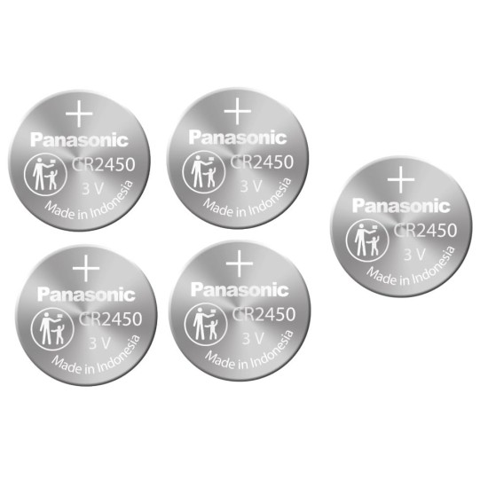 Panasonic CR-2450 Lithium Coin Battery 3v - Pack of 5 Provide Long Lasting Power in a Variety of Devices,from keyless-Entry fobs to Toys Panasonic CR-2450 Lithium Coin Battery 3v - Pack of 5 Provide Long Lasting Power in a Variety of Devices,from keyless-Entry fobs to Toys