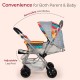 LuvLap Sunshine Baby Stroller/Pram for 0 to 3 Years, New Born/Toddler/Kid, 5 Point Safety Harness, Adjustable backrest, 360° Swivel Wheel, Large Storage Basket, Reversible Handlebar (Stripes)