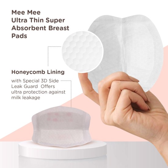 Mee Mee Disposable Nursing Breast Pads 48 Pcs | Ultra Thin Honeycomb Nursing Breast Pads with Leak Guard | Super Absorbent, Soft Cotton Maternity Pads | Compact & Discreet Mee Mee Disposable Nursing Breast Pads 48 Pcs | Ultra Thin Honeycomb Nursing Breast Pads with Leak Guard | Super Absorbent, Soft Cotton Maternity Pads | Compact & Discreet