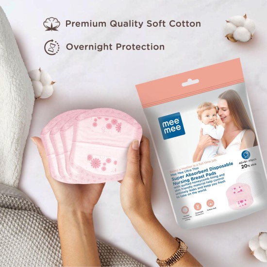 Mee Mee Disposable Nursing Breast Pads 48 Pcs | Ultra Thin Honeycomb Nursing Breast Pads with Leak Guard | Super Absorbent, Soft Cotton Maternity Pads | Compact & Discreet Mee Mee Disposable Nursing Breast Pads 48 Pcs | Ultra Thin Honeycomb Nursing Breast Pads with Leak Guard | Super Absorbent, Soft Cotton Maternity Pads | Compact & Discreet