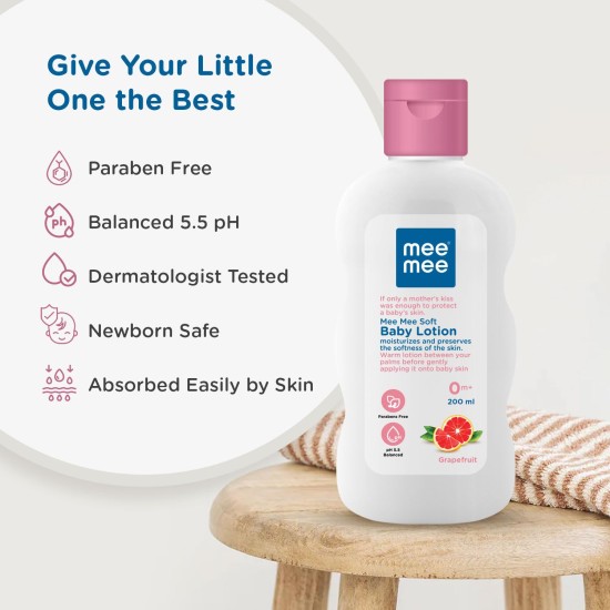Mee Mee Chamomile and Fruit Extracts Baby Lotion (200ml) | Nourishing Care for Gentle Baby Skin | Enriched With Chamomile And Fruit Extracts | pH balanced | Ideal For All Skin Types